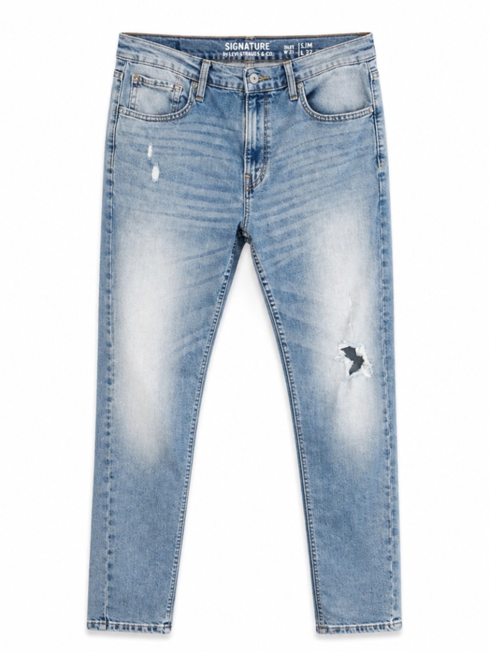 Signature by Levi Strauss Slim Straight Distressed Jeans – 32x30 EUC